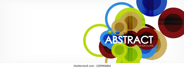 Overlapping circles design background. Trendy abstract layout template for business or technology presentation or web brochure cover, wallpaper. Vector illustration