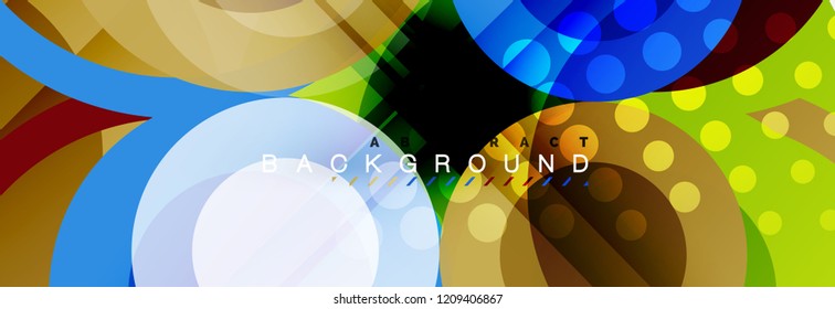 Overlapping circles design background. Trendy abstract layout template for business or technology presentation or web brochure cover, wallpaper. Vector illustration