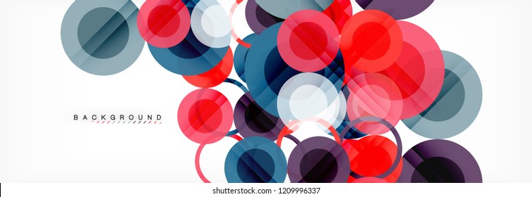 Overlapping circles design background. Trendy abstract layout template for business or technology presentation or web brochure cover, wallpaper. Vector illustration