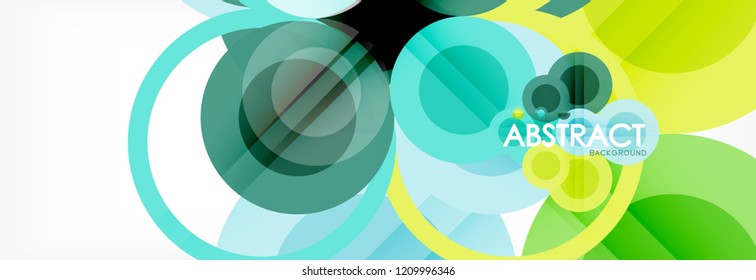 Overlapping circles design background. Trendy abstract layout template for business or technology presentation or web brochure cover, wallpaper. Vector illustration