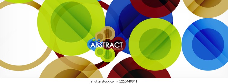 Overlapping circles design background. Trendy abstract layout template for business or technology presentation or web brochure cover, wallpaper. Vector illustration