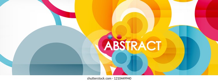 Overlapping circles design background. Trendy abstract layout template for business or technology presentation or web brochure cover, wallpaper. Vector illustration