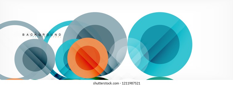 Overlapping circles design background. Trendy abstract layout template for business or technology presentation or web brochure cover, wallpaper. Vector illustration