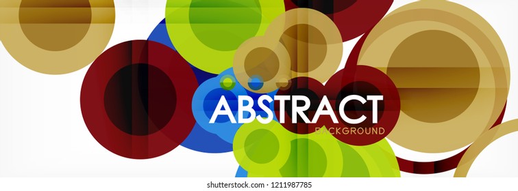 Overlapping circles design background. Trendy abstract layout template for business or technology presentation or web brochure cover, wallpaper. Vector illustration