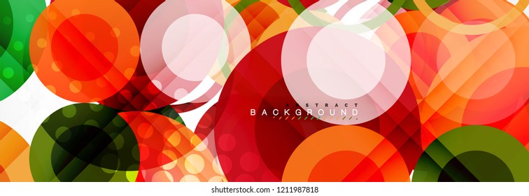 Overlapping circles design background. Trendy abstract layout template for business or technology presentation or web brochure cover, wallpaper. Vector illustration