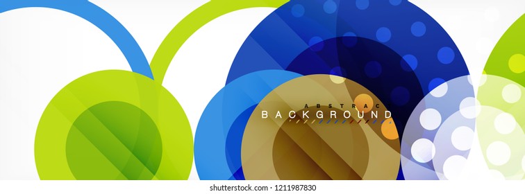 Overlapping circles design background. Trendy abstract layout template for business or technology presentation or web brochure cover, wallpaper. Vector illustration