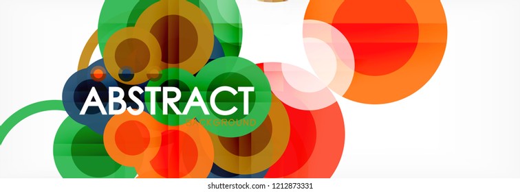 Overlapping circles design background. Trendy abstract layout template for business or technology presentation or web brochure cover, wallpaper. Vector illustration
