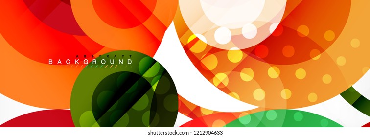 Overlapping circles design background. Trendy abstract layout template for business or technology presentation or web brochure cover, wallpaper. Vector illustration