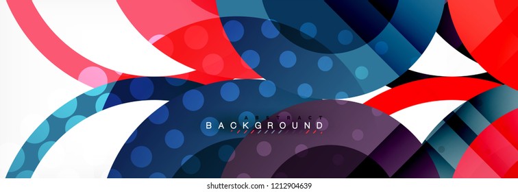Overlapping circles design background. Trendy abstract layout template for business or technology presentation or web brochure cover, wallpaper. Vector illustration