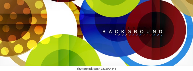 Überlappende Kreise gestalten Hintergrund. Trendy abstrakte Layout-Vorlage für Geschäfts- oder Technologiepräsentation oder Web-Broschüre Titelbild, Bildschirmhintergrund. Vektorgrafik