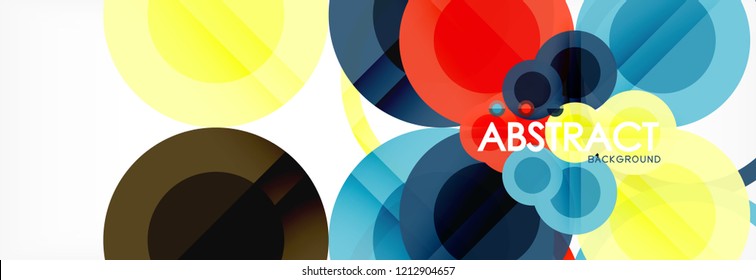 Overlapping circles design background. Trendy abstract layout template for business or technology presentation or web brochure cover, wallpaper. Vector illustration