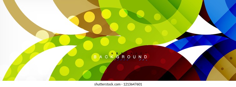 Overlapping circles design background. Trendy abstract layout template for business or technology presentation or web brochure cover, wallpaper. Vector illustration