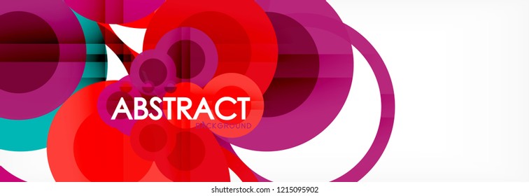 Overlapping circles design background. Trendy abstract layout template for business or technology presentation or web brochure cover, wallpaper. Vector illustration