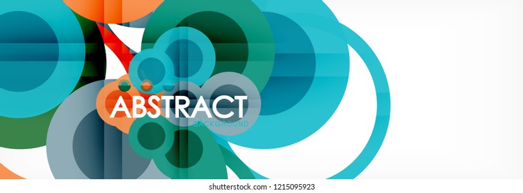 Overlapping circles design background. Trendy abstract layout template for business or technology presentation or web brochure cover, wallpaper. Vector illustration