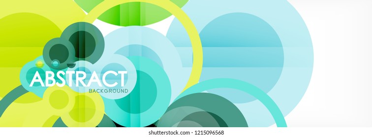 Overlapping circles design background. Trendy abstract layout template for business or technology presentation or web brochure cover, wallpaper. Vector illustration