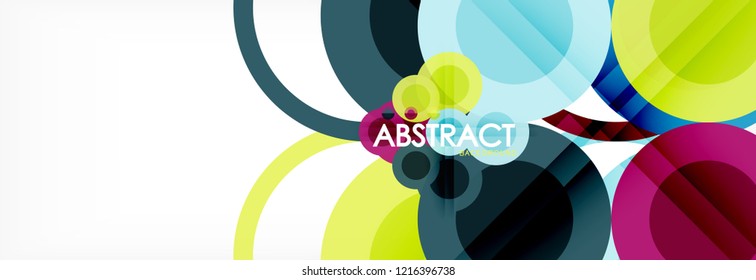 Overlapping circles design background. Trendy abstract layout template for business or technology presentation or web brochure cover, wallpaper. Vector illustration