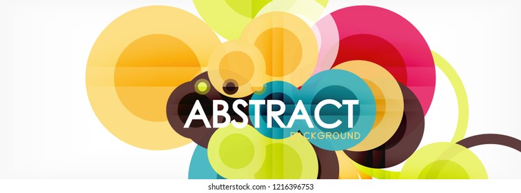 Overlapping circles design background. Trendy abstract layout template for business or technology presentation or web brochure cover, wallpaper. Vector illustration