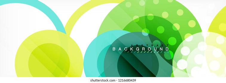Fondo de diseño de círculos superpuestos. Plantilla de diseño abstracto de moda para presentación de negocios o tecnología o portada de folletos web, fondo de pantalla. Ilustración del vector