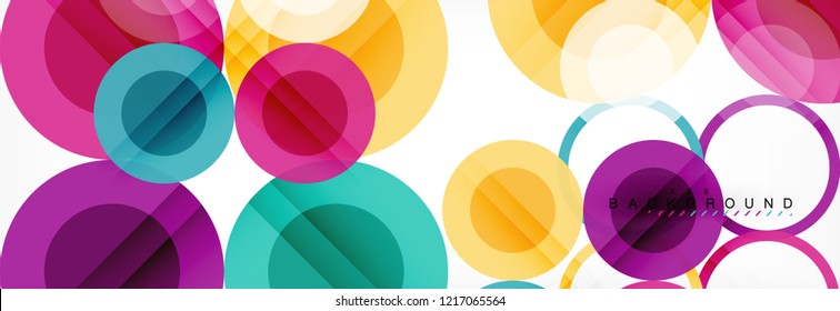 Overlapping circles design background. Trendy abstract layout template for business or technology presentation or web brochure cover, wallpaper. Vector illustration