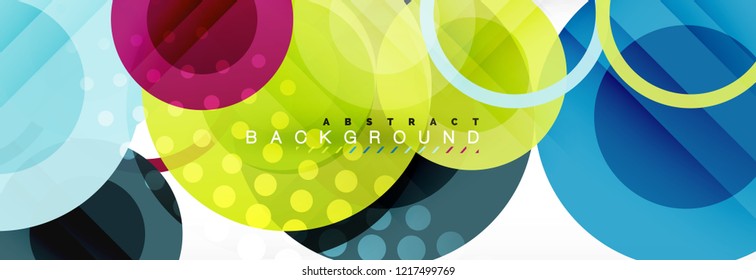 Overlapping circles design background. Trendy abstract layout template for business or technology presentation or web brochure cover, wallpaper. Vector illustration