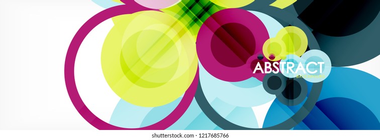 Overlapping circles design background. Trendy abstract layout template for business or technology presentation or web brochure cover, wallpaper. Vector illustration