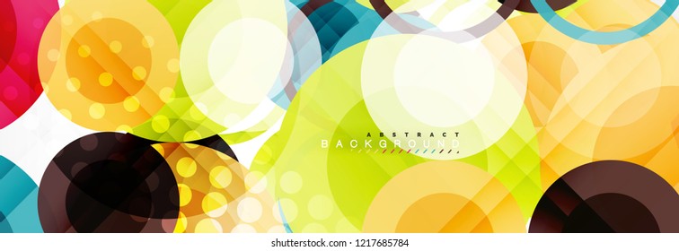 Overlapping circles design background. Trendy abstract layout template for business or technology presentation or web brochure cover, wallpaper. Vector illustration
