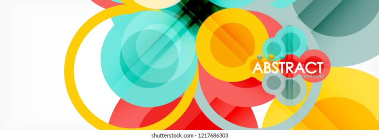 Overlapping circles design background. Trendy abstract layout template for business or technology presentation or web brochure cover, wallpaper. Vector illustration