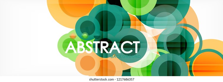 Overlapping circles design background. Trendy abstract layout template for business or technology presentation or web brochure cover, wallpaper. Vector illustration