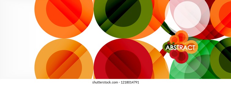 Overlapping circles design background. Trendy abstract layout template for business or technology presentation or web brochure cover, wallpaper. Vector illustration