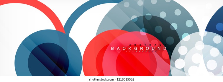 Overlapping circles design background. Trendy abstract layout template for business or technology presentation or web brochure cover, wallpaper. Vector illustration