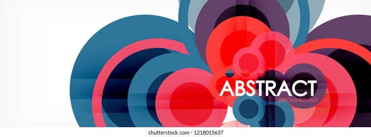 Fondo de diseño de círculos superpuestos. Plantilla de diseño abstracto de moda para presentación de negocios o tecnología o portada de folletos web, fondo de pantalla. Ilustración del vector