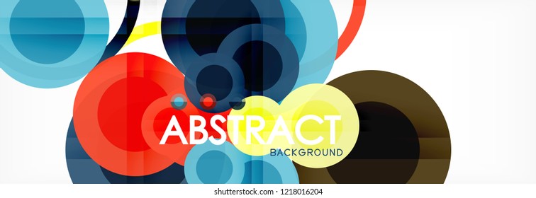 Overlapping circles design background. Trendy abstract layout template for business or technology presentation or web brochure cover, wallpaper. Vector illustration