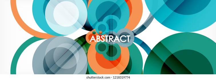 Overlapping circles design background. Trendy abstract layout template for business or technology presentation or web brochure cover, wallpaper. Vector illustration