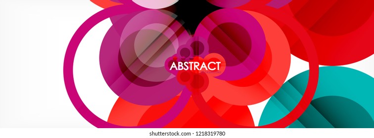 Fundo de design de círculos sobrepostos. Modelo de layout abstrato moderno para apresentação de negócios ou tecnologia ou capa de brochura da web, papel de parede. Ilustração vetorial
