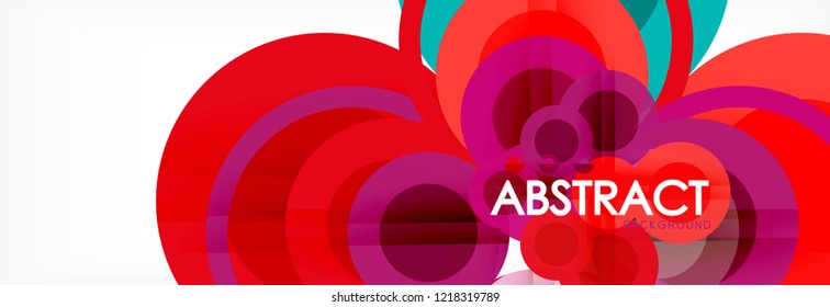 Overlapping circles design background. Trendy abstract layout template for business or technology presentation or web brochure cover, wallpaper. Vector illustration