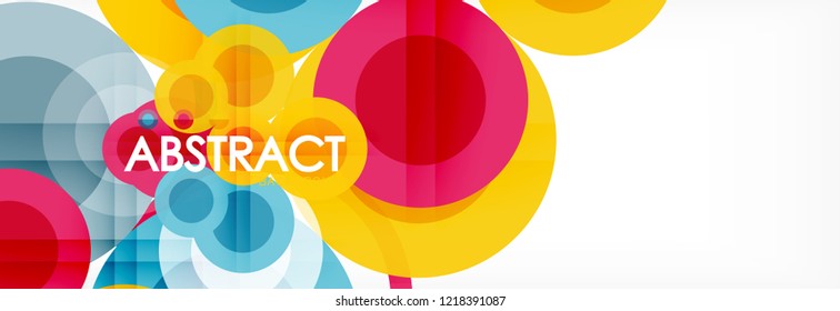 Overlapping circles design background. Trendy abstract layout template for business or technology presentation or web brochure cover, wallpaper. Vector illustration