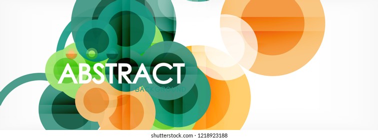 Overlapping circles design background. Trendy abstract layout template for business or technology presentation or web brochure cover, wallpaper. Vector illustration