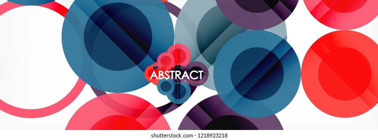 Overlapping circles design background. Trendy abstract layout template for business or technology presentation or web brochure cover, wallpaper. Vector illustration