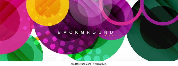 Overlapping circles design background. Trendy abstract layout template for business or technology presentation or web brochure cover, wallpaper. Vector illustration