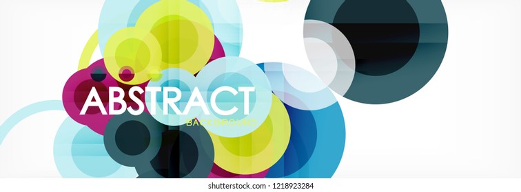 Überlappende Kreise gestalten Hintergrund. Trendy abstrakte Layout-Vorlage für Geschäfts- oder Technologiepräsentation oder Web-Broschüre Titelbild, Bildschirmhintergrund. Vektorgrafik