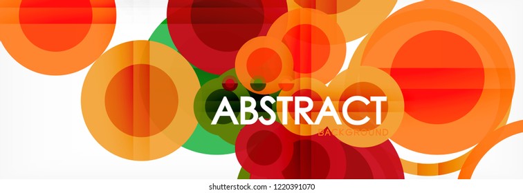Fondo de diseño de círculos superpuestos. Plantilla de diseño abstracto de moda para presentación de negocios o tecnología o portada de folletos web, fondo de pantalla. Ilustración del vector