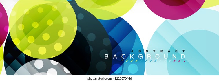 Overlapping circles design background. Trendy abstract layout template for business or technology presentation or web brochure cover, wallpaper. Vector illustration