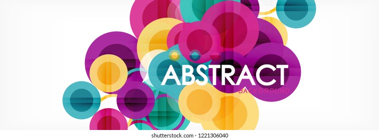 Overlapping circles design background. Trendy abstract layout template for business or technology presentation or web brochure cover, wallpaper. Vector illustration