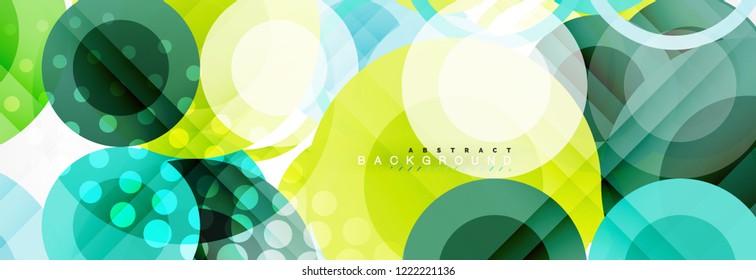 Overlapping circles design background. Trendy abstract layout template for business or technology presentation or web brochure cover, wallpaper. Vector illustration
