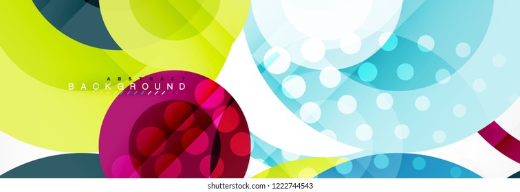 Overlapping circles design background. Trendy abstract layout template for business or technology presentation or web brochure cover, wallpaper. Vector illustration
