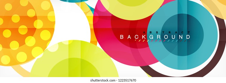 Overlapping circles design background. Trendy abstract layout template for business or technology presentation or web brochure cover, wallpaper. Vector illustration