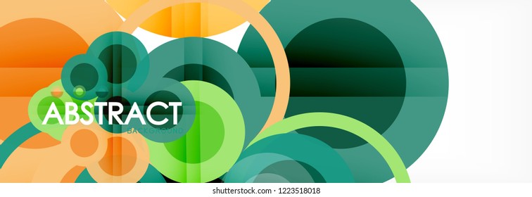Fondo de diseño de círculos superpuestos. Plantilla de diseño abstracto de moda para presentación de negocios o tecnología o portada de folletos web, fondo de pantalla. Ilustración del vector