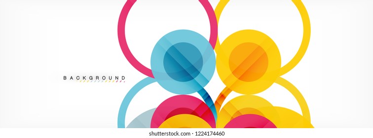 Overlapping circles design background. Trendy abstract layout template for business or technology presentation or web brochure cover, wallpaper. Vector illustration