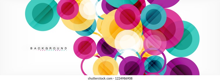 Overlapping circles design background. Trendy abstract layout template for business or technology presentation or web brochure cover, wallpaper. Vector illustration