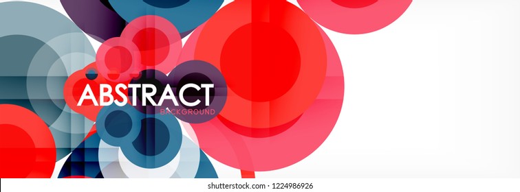 Überlappende Kreise gestalten Hintergrund. Trendy abstrakte Layout-Vorlage für Geschäfts- oder Technologiepräsentation oder Web-Broschüre Titelbild, Bildschirmhintergrund. Vektorgrafik
